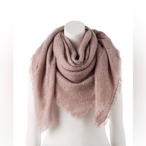 LC Lauren Conrad Shine Boucle Square Blanket Scarf
